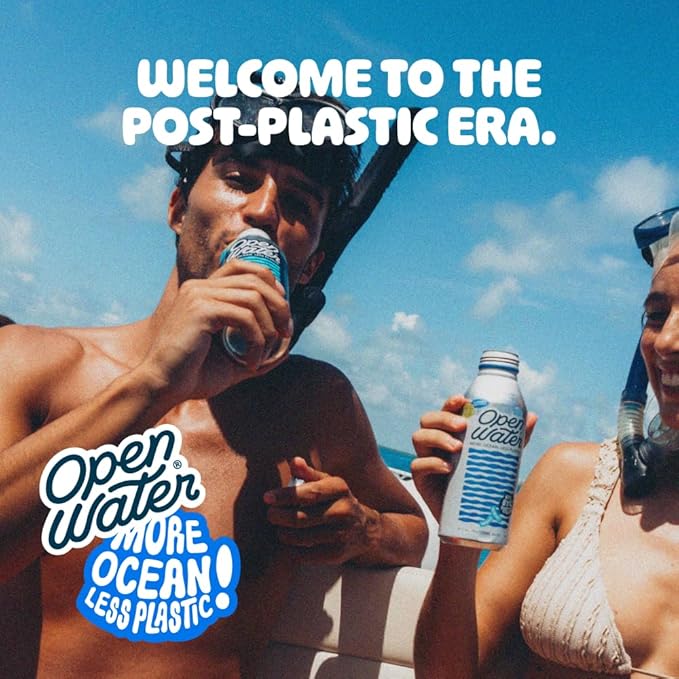 Open Water Still Bottled Water with Electrolytes in 16-oz Aluminum Bottles (1 Cases, 12 bottles - Still) | BPA-free and Eco friendly