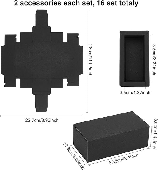 BENECREAT 12PCS Black Kraft Packaging Drawer Box 4x2x1.4 Inch Cardboard Present Box Gift Wrapping Boxes for Lipstick, Small Perfume Essential Oil Bottle