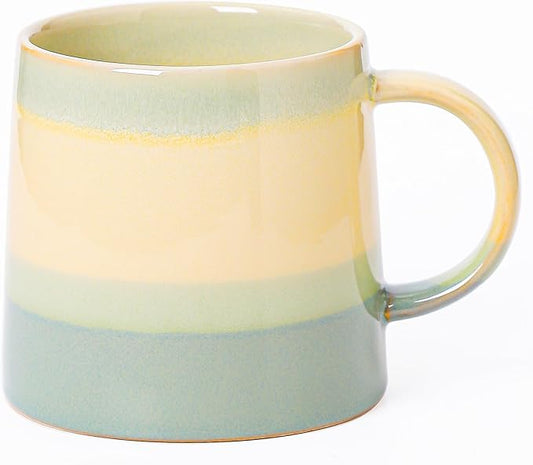 Mkour 20oz Large Ceramic Coffee Mugs, Handmade Cup, Big Tea Cups with Large Handle for Office and Home, Microwave and Dishwasher Safe (Grayish Blue)
