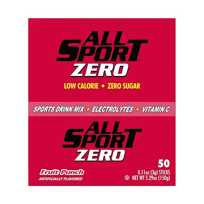 All Sport Powder Hydration Sticks, Zero Calorie, Performance Electrolyte Drink Mix, Sugar Free, Fruit Punch, 50 Ct box