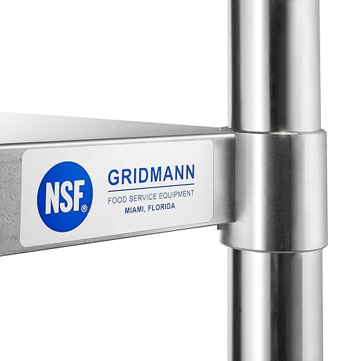 GRIDMANN NSF Stainless Steel Work & Prep Table 72 x 24 Inches with Caster Wheels and Under Shelf for Restaurant, Home, Hotel