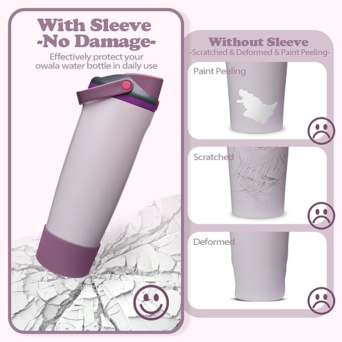 2PCS Silicone Boots for Owala 30oz & 40oz FreeSip Sway Bottles & Tumblers – Non-Slip, Scratch-Resistant, Stability Enhancer for Owala Accessories (Dreamy Field)