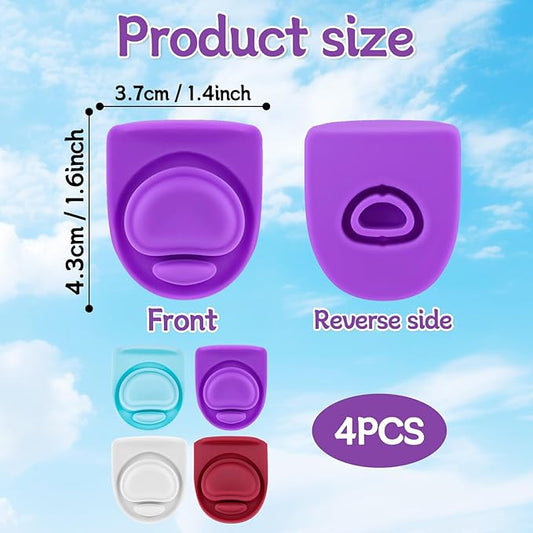 4 Pcs Replacement Stopper Compatible with Owala FreeSip 16oz 32oz,Water Bottle Top Gasket Lid for Owala 16/19/24/32/40oz Seal Mouth Cap Silicone Stopper Parts Insert Accessories(4 Colors 8)
