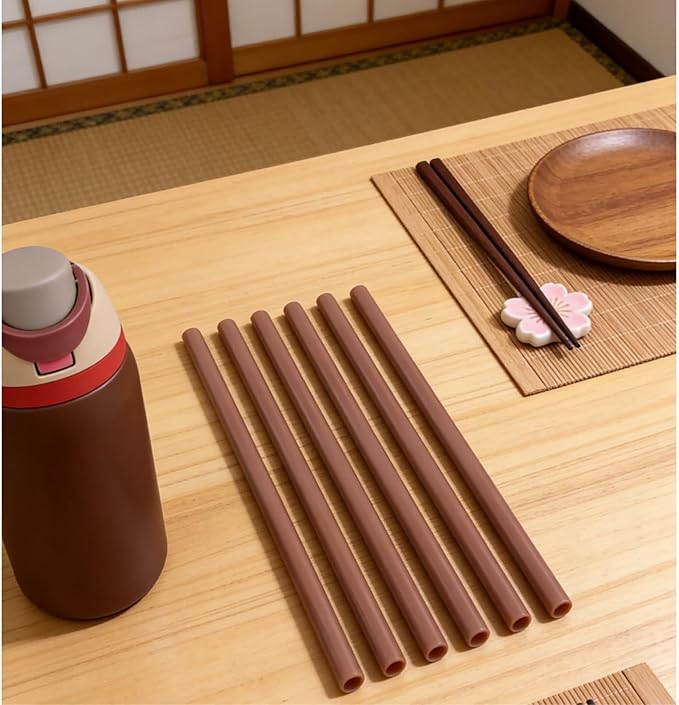 6PCS Black Straw Replacement Compatible With Owala FreeSip Water Bottle (Coffee, 24oz/32oz)