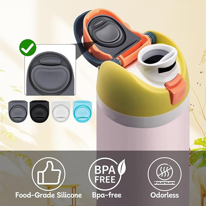 4 Pcs Replacement Stopper Compatible with Owala FreeSip 16oz 32oz,Water Bottle Top Gasket Lid for Owala 16/19/24/32/40oz Seal Mouth Cap Silicone Stopper Parts Insert Accessories(4 Colors 1)