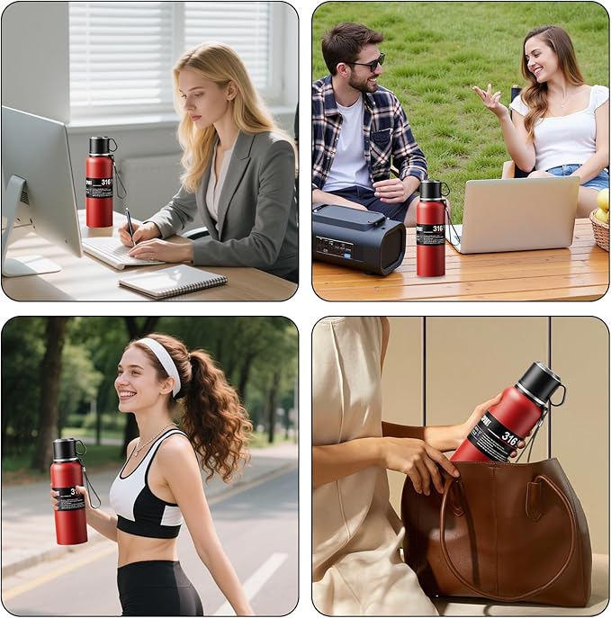 Double wall vacuum Leakproof stainless steel wide mouth insulated water bottle;tea tumbler with tea strainer infuser basket,cup and lid; travel coffee thermoses hot drinks;portable cold thermal flask