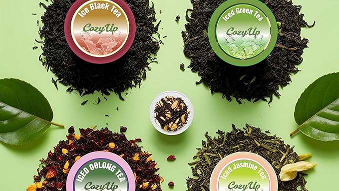 Cozy Up Iced Sweet Tea Variety Pack, 36 Count - Compatible with Keurig Brewers, Includes Sweetened Black, Green, Jasmine Green & Oolong Black Tea - Single Serve Pods for Brew Over Ice