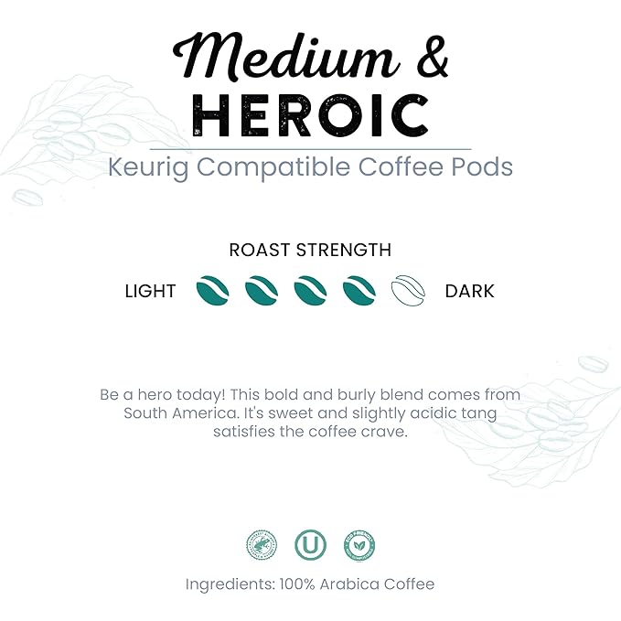 Tayst Coffee Pods, Medium & Heroic Medium Roast, K Cups Compatible with Keurig Coffee Maker, Sustainable Single Serve, Pack of 100
