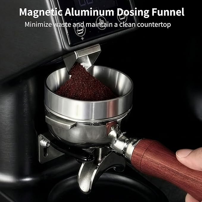 51mm Espresso Accessories Kit - 3 PCS Heavy Duty Dual Head Coffee Distributor and Tamper, WDT Tool, Magnetic Dosing Funnel - Fits Delonghi Breville 51mm Machines and Portafilter