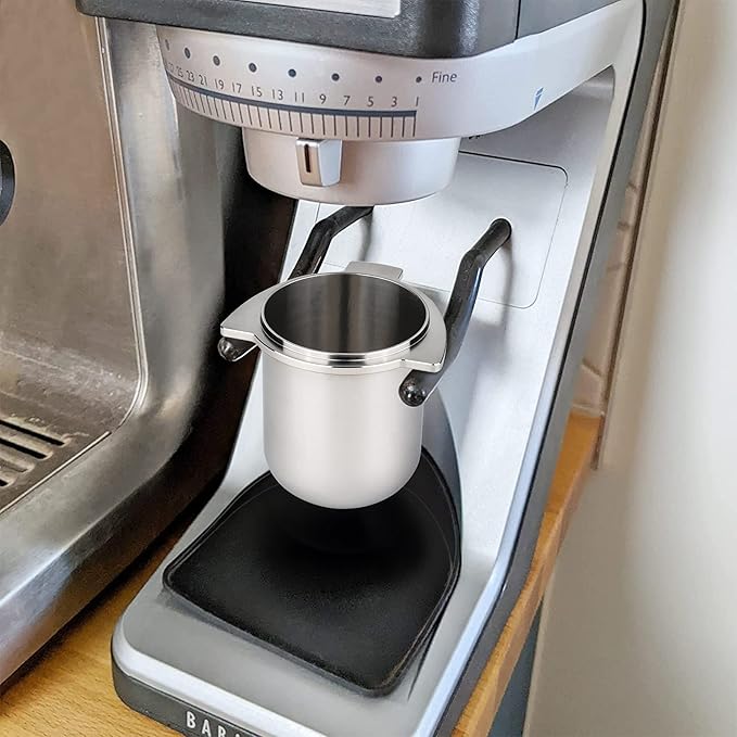 FIRJOY 53.3mm Dosing Cup - Fits Breville 54mm Portafilters (Stainless Steel-Silver)