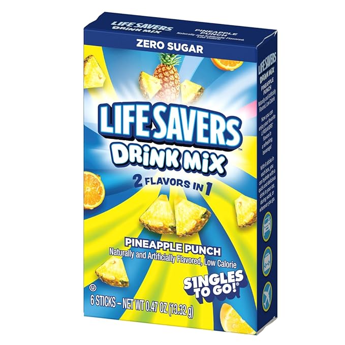 Lifesavers Singles to Go Variety Pack of 3 - One of Each Flavor - Cherry Watermelon, Pineapple Punch, and Raspberry Lemonade - Powdered Drink Mix