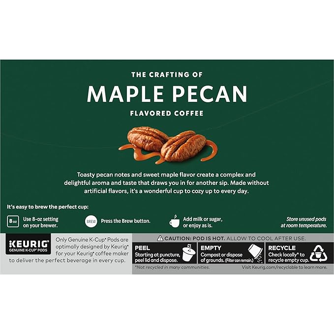 Starbucks K-Cup Coffee Pods, Flavored Hot or Iced Coffee, Maple Pecan, 60 Keurig Pods