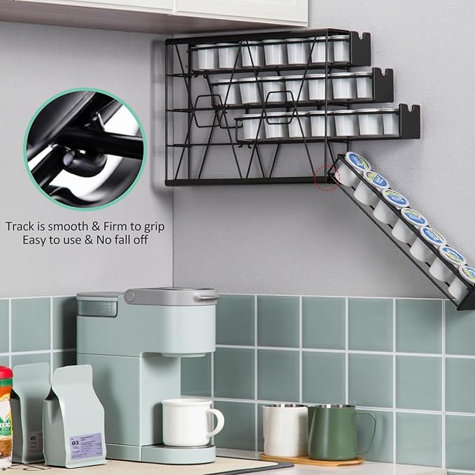 FlagShip K Cup Holder for Keurig Pods Coffee Pod Storage 4 Tier K Cup Drawer Organizer for Counter (28 Pods Capacity)