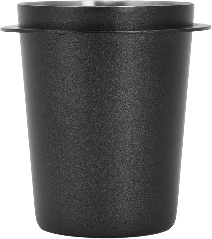 Dosing Cup, 58mm Coffee Dosing Cup Stainless Steel Bar Dosing Powder Feeder Part DIY Coffee Machine Dosing Tool Accessory(58mm black)