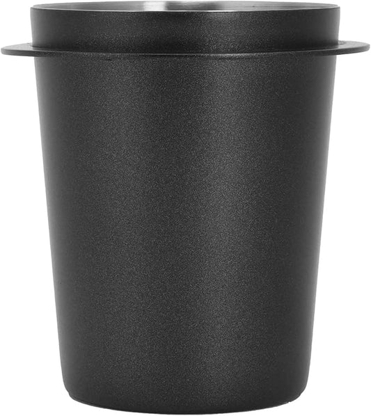 Dosing Cup, 58mm Coffee Dosing Cup Stainless Steel Bar Dosing Powder Feeder Part DIY Coffee Machine Dosing Tool Accessory(58mm black)