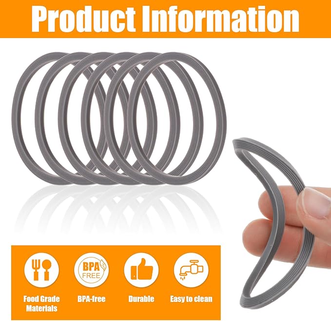 6pcs Water Bottle Sealing Ring Replacement for Owala FreeSip, Silicone Lid Seal O Ring for Owala Water Bottle 24/25/32/40 oz, Rubber Lid Gasket Replacement Bottle Accessories for Owala (Gray)