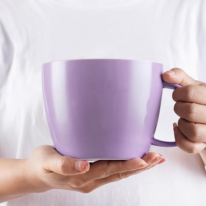 Extra Large Ceramic Coffee Mug, Jumbo Soup Mug, Porcelain 30 oz (900ml) Lavender Purple Coffee Cup, Wide Mouth Big Oversized Tea Cup, Ideal for Espresso, Latte and Milk, Beverages or Food, Purple