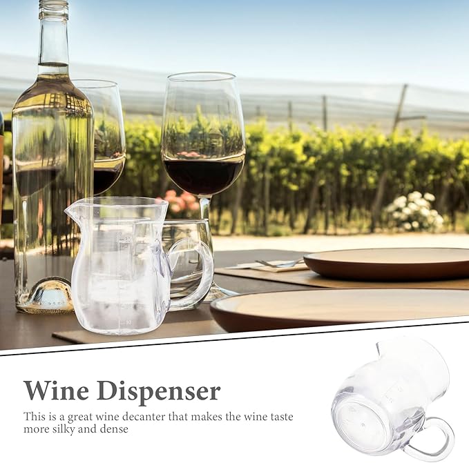 Kichvoe 2pcs Acrylic Wine Decanter Set: Liquor Dispenser with Handle Individual Small Decanter Cream Pitcher Milk Pourer Coffee Mug Tea Maple Syrup Serving, 70ml/2.4oz