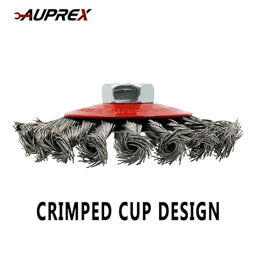 2 Pack 4 Inch Twist Knotted Wire Wheel Brush for Angle Grinder with 5/8 Inch-11 Threaded Arbor - 0.02 Inch Carbon Steel Wire for Heavy-Duty Conditioning of Various Metals