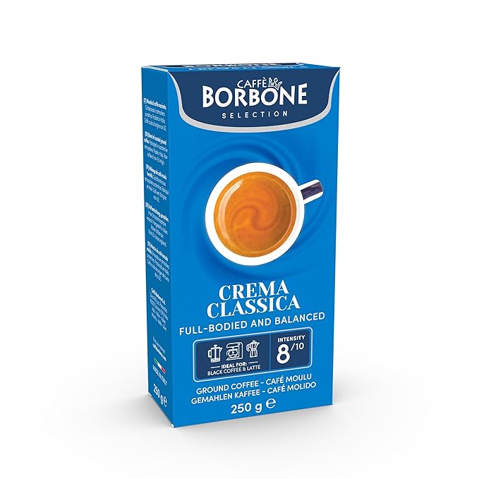 Caffè Borbone Ground Coffee, Crema Classica, Premium Coffee Blend, Full-Bodied, Balanced, Creamy and Smooth Taste, Made in Italy - 8.8 ounce (Pack of 4)