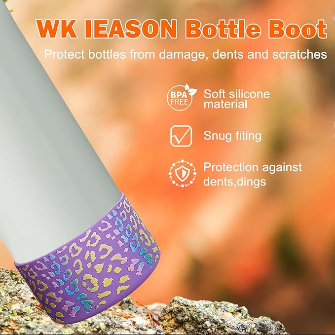 WK IEASON 2Pcs Silicone Boot for Owala Water Bottle, Protective Flask Bottom Cover Base for Owala FreeSip Twist and Flip Flask Water Bottle Accessories-2.83inch Bottom Diameter