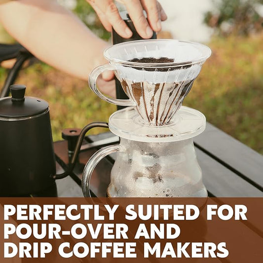 200 Count Cone Coffee Filters, Coffee Filters #1 Disposable, V60 Cone Paper Filter for Pour Over and Drip Coffee Maker, Suitable for Home Coffee Shop (White, 1-2 Cup)