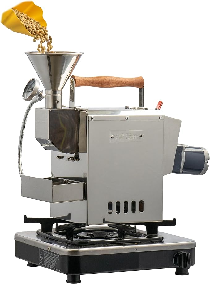 kaldi motorized gas coffee roaster - 200g capacity, gas burner required (Full Package)