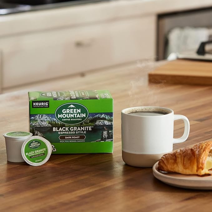 Green Mountain Coffee Roasters Black Granite, Keurig Single Serve K-Cup Pods, Espresso Style Dark Roast, 72 Count