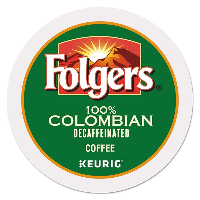 Folgers 100 Percent Colombian Decaf Single Serve K-cup Pods For Keurig brewers, 96 Count