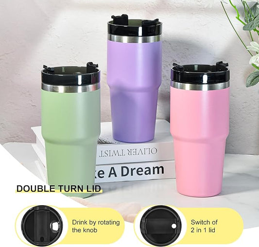 20 oz Tumbler Stainless Steel Tumblers,Reusable Double Wall Vacuum Insulated Coffee Mug for Home, Office, Outdoor Works Great for Ice Drinks and Hot Beverage(Pink)