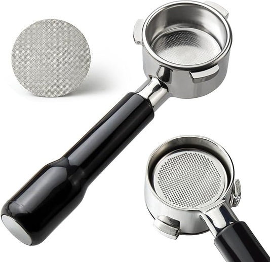 stochastic box 54 mm Bottomless Portafilter with Puck Screen, 3 Ears Espresso Portafilter Compatible with Breville Barista Express Machines,Stainless Steel Por tafilter and ABS Handle for kitchen