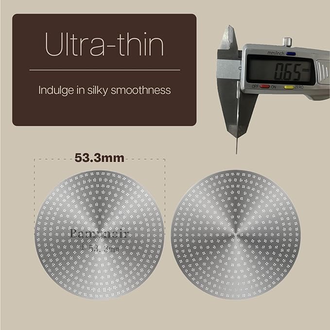 Espresso Puck Screen,53.3mm Puck Screen Compatible With Breville Portafilter 54mm,Mesh Plate For Espresso Coffee Filter Basket,0.65mm Thickness,150μm,Stainless Steel (1 Packs 53.3mm)