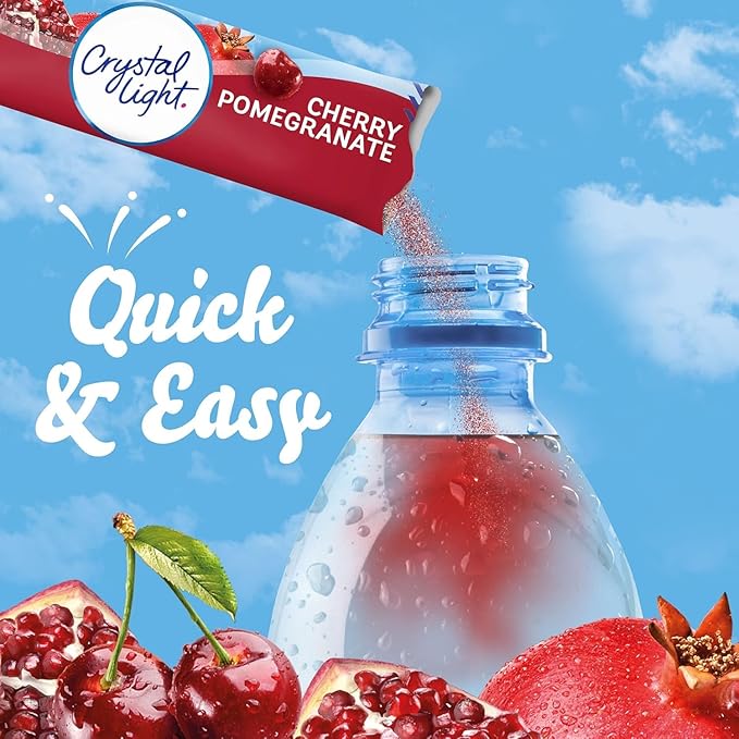 Crystal Light On The Go Antioxidant, Natural Cherry Pomegranate, 10-Count Boxes (Pack of 3)