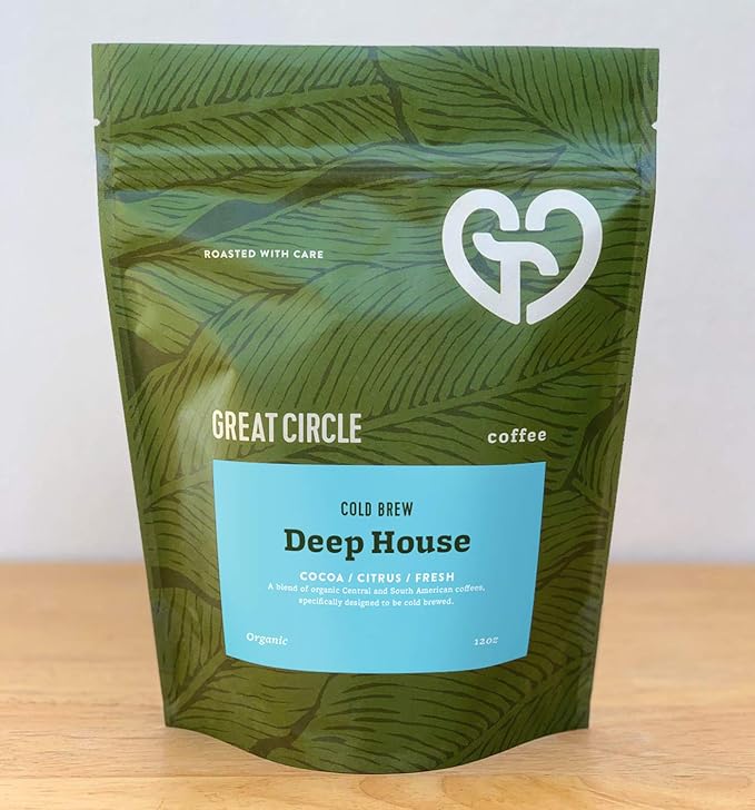 Great Circle Coffee Deep House Cold Brew Blend | Whole Bean Coffee | Medium Roast | Organic Coffee Beans | Specialty Coffee | Fresh Roasted Coffee
