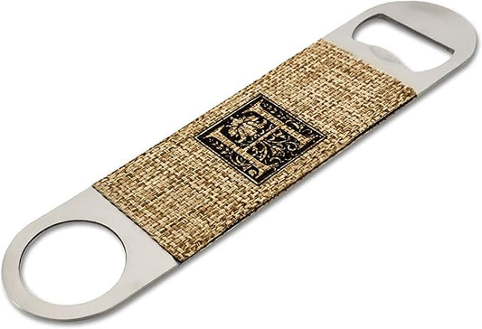 Smile Art Design Family Monogram Custom Bottle Opener Holder Burlap Material Family Name Personalized Prints Personalized Gifts House Warming Wedding Gift Rustic Decor Style7