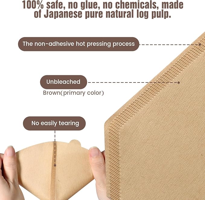 200 Count Cone Coffee Filters #4, Clinuse Unbleached Size 04 Coffee Filters 8-12 Cup, Disposable Natural Paper Filters, No.4 Cone Filters for Ninja, Cuisinart, Pour Over and Drip Coffee Maker