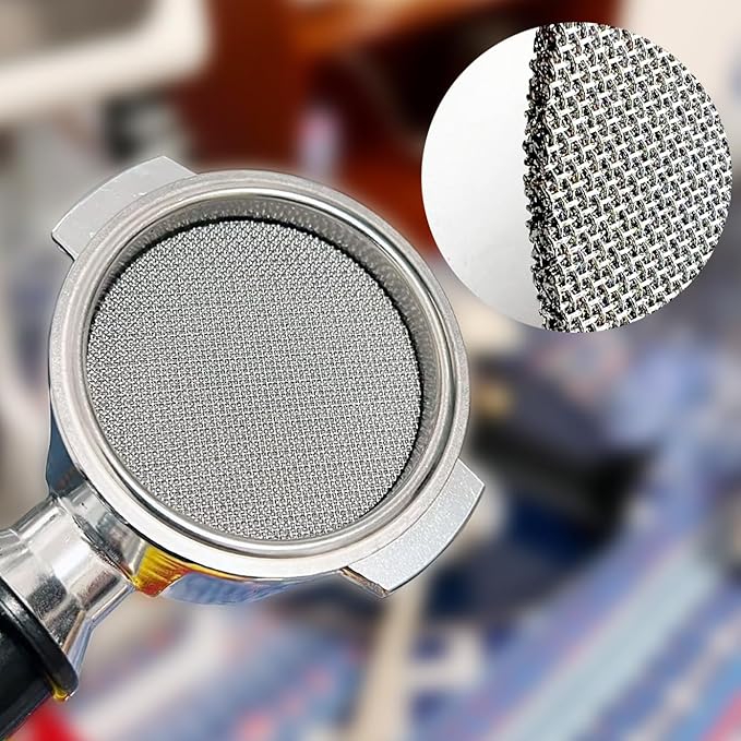 2 Pack 53.3mm Espresso Puck Screen, Reusable Coffee Filter Screen for Portafilter Filter Basket, 1.7mm Thickness 150μm 316 Stainless Steel, Compatible with Espresso Machine