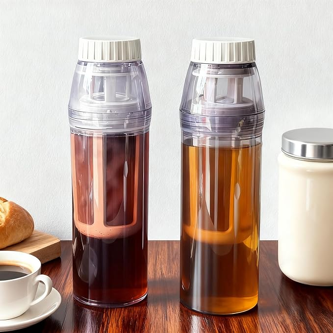 26 oz (770ml) Portable Cold Brew Bottle, Small Handheld Brewer with Removable Filter, Travel & Camping Cold Brew Iced Coffee Cup, Airtight & Leak-Proof for Iced Coffee,Tea & Lemonade