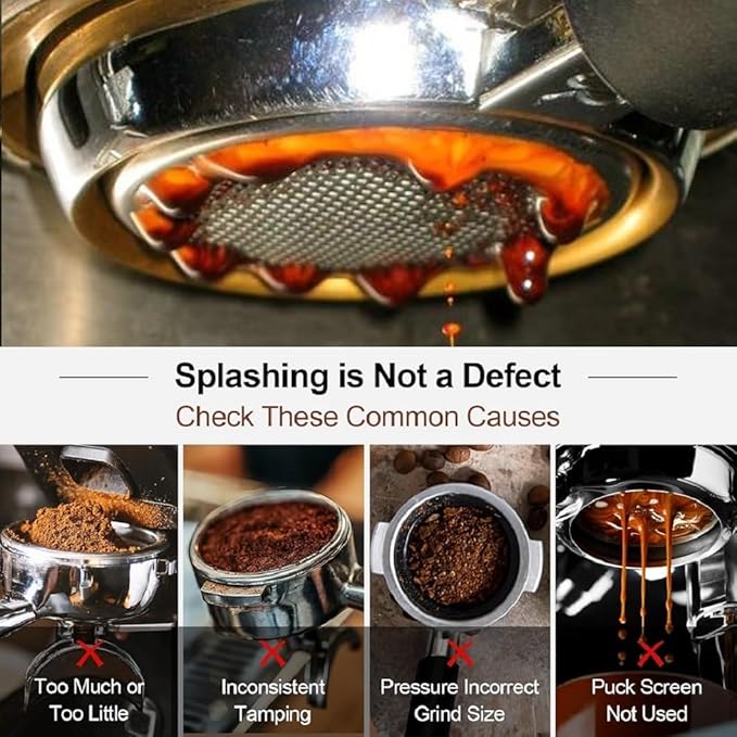 51mm Bottomless Portafilter Compatible with CASABREWS CM5418, 3700Essential, Mr. Coffee Espresso and Cappuccino Machine, Wirsh, Gevi Espresso | 51mm portafilter 3 ears with Prongs Thickness 4mm