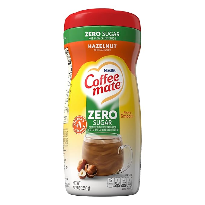 Coffee-Mate Coffee Creamer Zero Sugar Hazelnut, Pack of 6 (10.2 Ounce)
