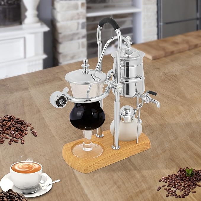 400ml Balance Siphon Coffee Brewer Belgium Royal Family Balance Syphon Coffee Maker Elegant Retro Vintage Coffee Maker, Vacuum Brewing System For Extract Coffee And Brew Tea