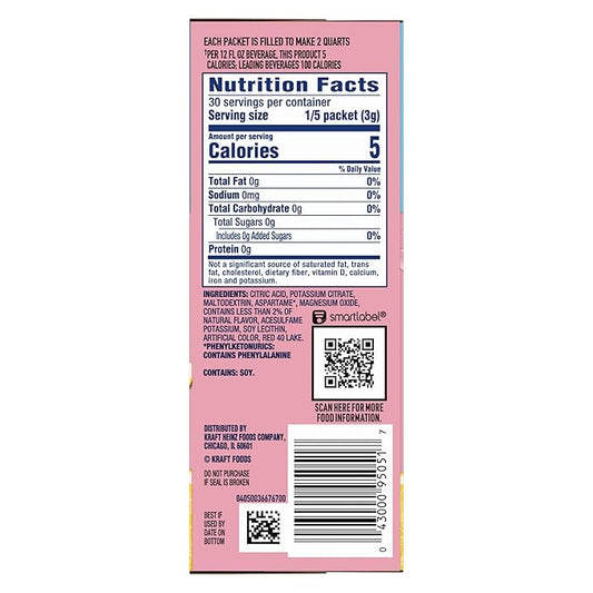 Crystal Light Pink Lemonade Drink Mix (24 Pitcher Packets, 4 Canisters of 6)