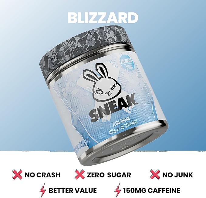 SNEAK Energy Drink Powder | Blizzard Lemonade | No Sugar. No Nasties. Just Natural Caffeine, Focus-Boosting Nootropics | 40 Servings