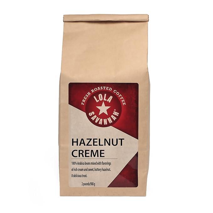 Lola Savannah Hazelnut Crème Whole Bean Caffeinated Coffee, 2lb