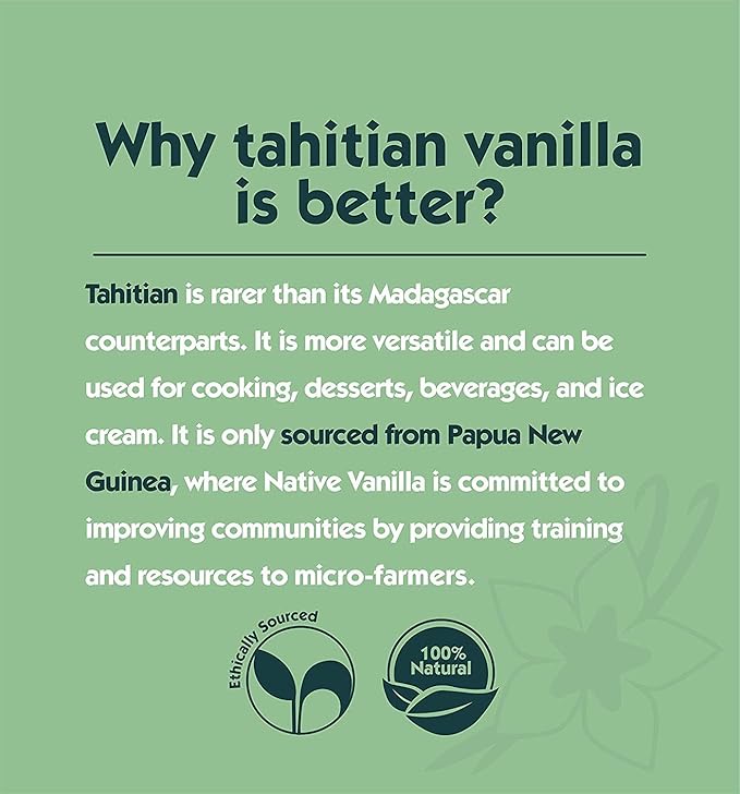 Vanilla Bean Powder - 0.5 oz - Premium 100% Pure Ground Vanilla Bean Powder - For Cooking, Baking, Coffee, Smoothies & Desserts - No Fillers or Additives, Raw & Unsweetened - Native Vanilla