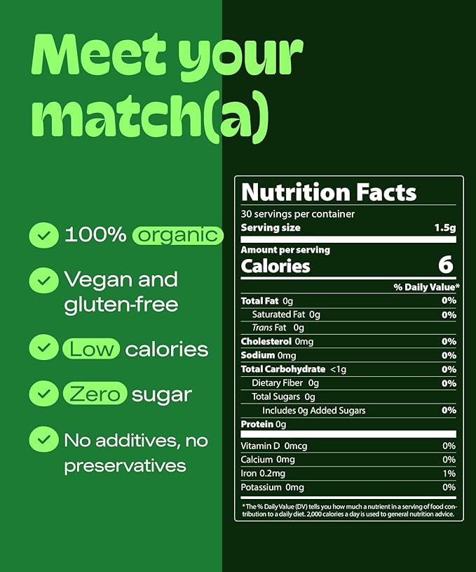 MatchaDNA Organic Matcha Powder Sticks x30 Pack (1.5g Each) – Instant Organic Matcha – Macha Green Tea Blend Unsweetened – Macha Powder Tea for Lattes, Drinks, Smoothies, Recipes, Healthy Beverage