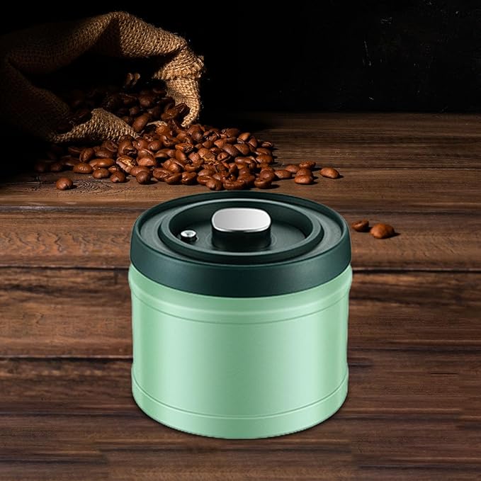 Vacuum Coffee Canister Kitchen Canister Sturdy Practical Versatile Airtight Container Grounds Bean Storage Jar for Flour Cafe, 1100 ml