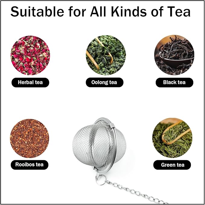 2 Pack Stainless Steel Tea Infuser with Sunny Yellow Bee & Blossom Charm - Handmade Mesh Tea Ball Strainers for Loose Leaf Tea, Elegant Tea Diffusers for Loose Tea Tea Accessories