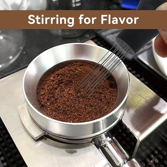 Zayin WDT Distribution Tool, Espresso Coffee Stirrer - 0.4mm 10 Needles Espresso Stirrer, Espresso Distributor for Barista Espresso Machine Accessories - Black