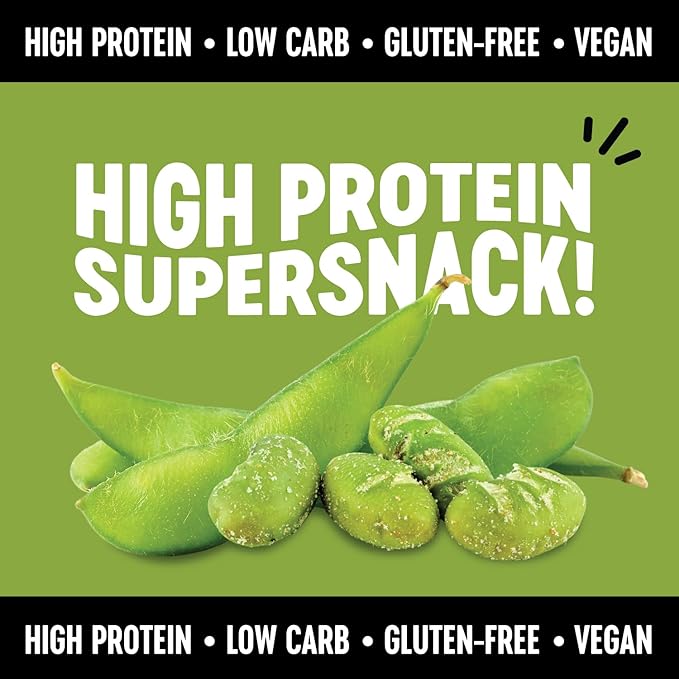 The Only Bean Crunchy Roasted Edamame Snacks (Wasabi Soy Sauce), Healthy High Protein Snacks, Low Carb, Keto Friendly, Gluten Free, Vegan, Lunch, Office, Adults and Kids, 0.9 Ounce (Pack of 10)